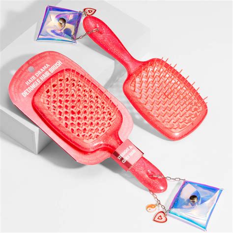 Drama Detangle Hair Brush with Removable Charm Chain & Free Pouch - Co ...