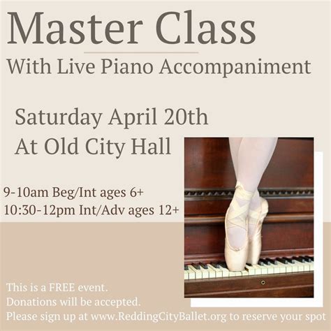 Master class with live piano accompaniment , 1313 Market St, Redding ...