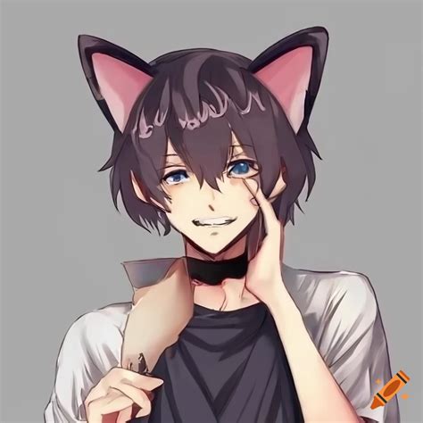 Anime Neko Guy With Brown Hair