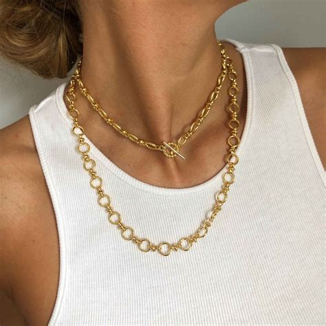T-Bar Gold Chunky Chain Necklace | Astrid & Miyu Necklaces – Astrid ...