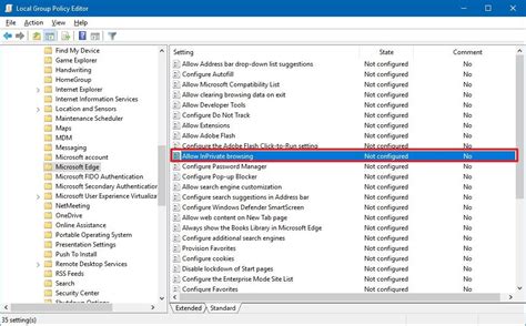 Image result for Disable InPrivate Browsing Edge