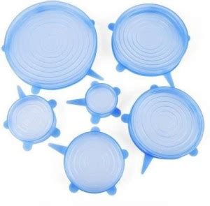 DELKAI 6 Pieces Set Reusable Silicone Stretch Lids | Universal Silicone ...