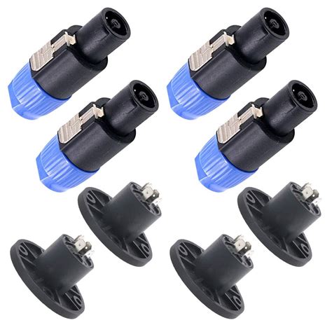 KEBILSHOP Speakon Cable Amplifier Connector, 4 Male Plug + 4 Female ...