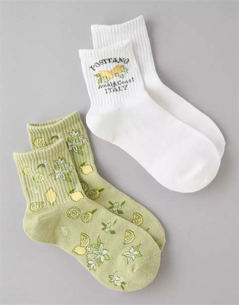 AE Amalfi Lemon Boyfriend Sock 2-Pack
