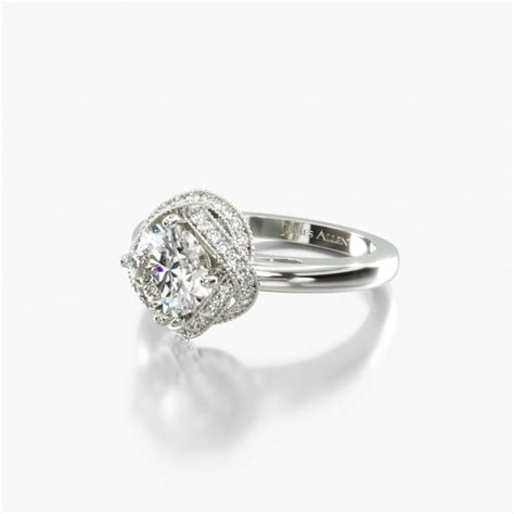 Platinum Infinity Milgrain Halo Engagement Ring-17535p