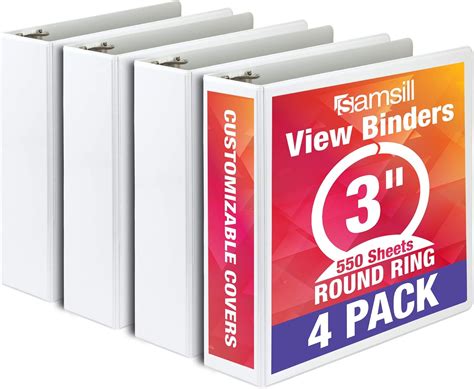 Buy Samsill Economy 3 Ring Binder Organizer, 3 Inch Round Ring Binder ...