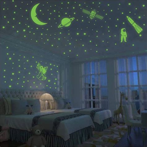 LOOK DECOR 4 cm Green Fluorescent ( Radium Sticker) Night Glow in the ...