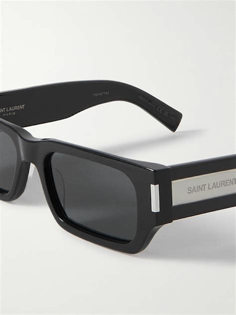SAINT LAURENT - New Wave Rectangular-Frame Acetate Sunglasses Saint Laurent