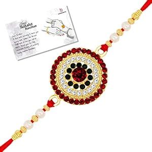 LIVE EVIL Mens Trendy Gold Plated Jaipuri Beads Work Rakhi For Brother ...