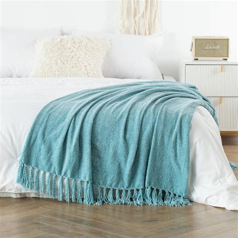 Amazon.com: KASENTEX Large 60x80in Soft Chenille Throw Bed Blanket for ...