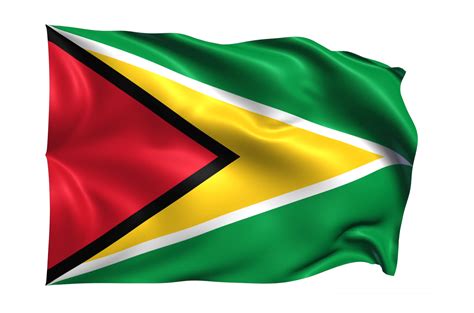 Guyana Waving flag Realistic Transparent Background 15309518 PNG