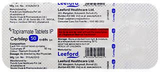 Cerbilep 50 Mg Tablet 10 - Uses, Side Effects, Dosage, Price | Truemeds