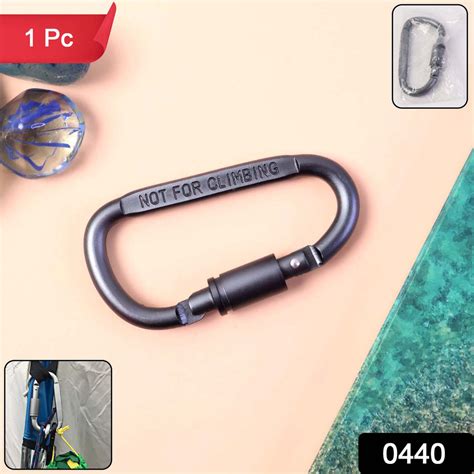 Premium Heavy-Duty Metal Carabiner Hook with Screw Lock (1 Pc)