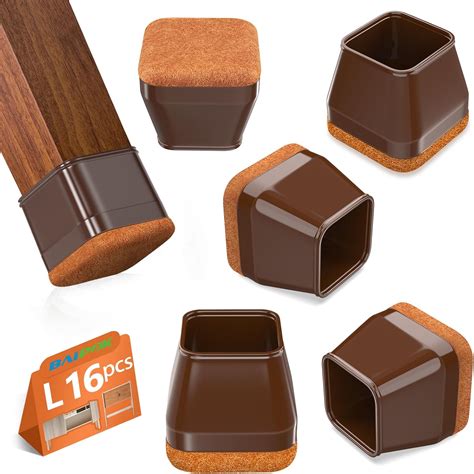 16Pcs Square Chair Leg Floor Protectors with Thickened Felt Pads ...