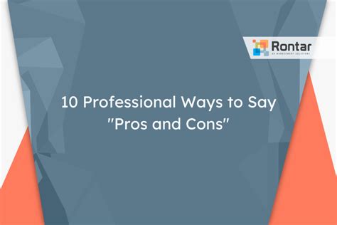 Examples of Pros and Cons Synonyms for Better Clarity