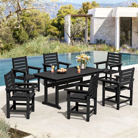 Amazon.com: Cozyman HDPS Outdoor Patio Dining Set for 6, All Weather ...