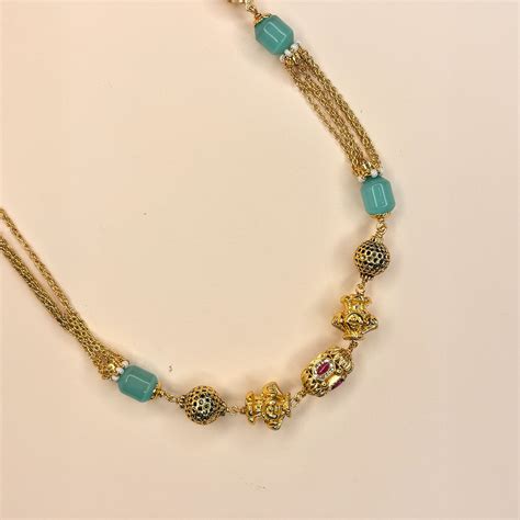 Regal Aqua Mala with Semi-Precious Stones | Aqua Chain – HS925