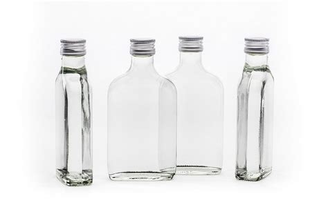 Buy Slkfactory 200ml Glass Flask Bottles with Screw Tops 12 Pcs ...