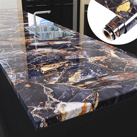 VEELIKE Large Size Marble Contact Paper Peel and Stick Countertops for ...