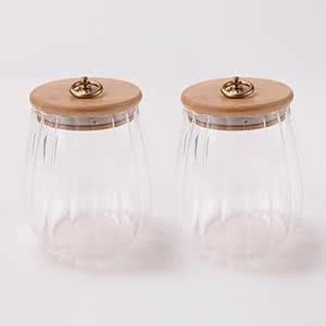 Buy Kuber Industries Borosilicate Glass Jar with Bamboo Lid | Kitchen ...