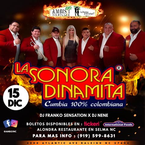 LA SONORA DINAMITA in Raleigh - Tickets 2023-12-15 | Ambis 1 Nightclub