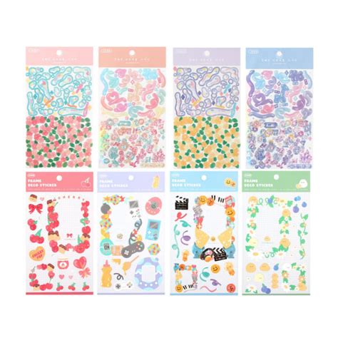 Cute Essential Kawaii Aesthetic Stationery Sticker Pack 8 Sheets 258 ...