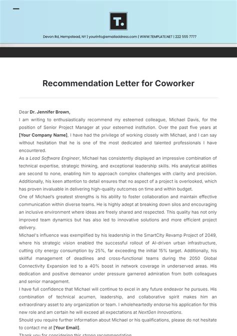 Free Recommendation Letter for University Template to Edit Online