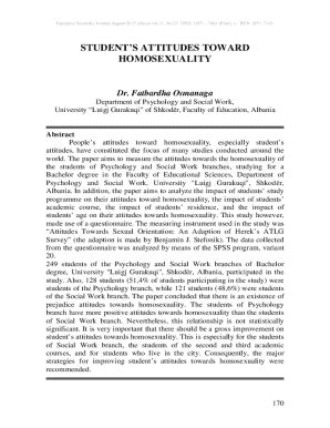 Fillable Online STUDENT'S ATTITUDES TOWARD HOMOSEXUALITY Fax Email ...
