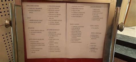 Menu at Gwalia Purani Delhi, Ahmedabad