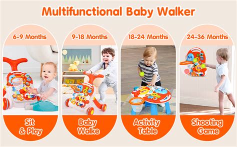 Buy Glaceon Sit-to-Stand Learning Walker,2 in 1 Educational Push Toy ...