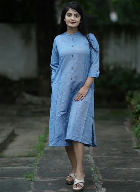 Zesty Sky Blue Princess Cut Plain A-Line Dress – Shinisha