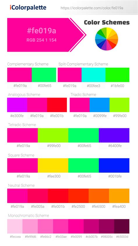 Neon Pink Color | fe019a | Color conversion CMYK | Hsl | Rgb | Pantone ...