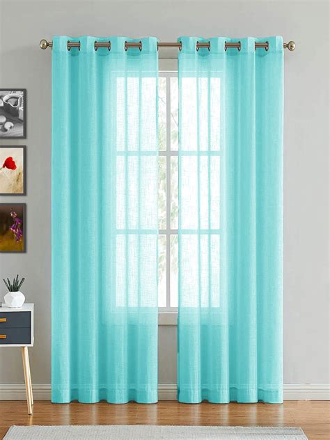 Buy HOMEMONDE Transparent Sheer Cotton Texture Grommet Curtains 7 Feet ...