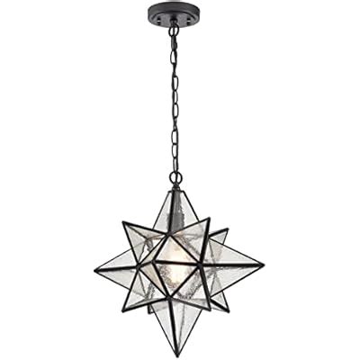 TENGIANTS Moravian Star Pendant Lights Black Seeded Glass India | Ubuy
