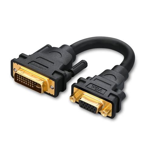 DVI to VGA Ugreen DVI-I 24 5 Male to VGA HD15 Female Adapter Cable Gold ...