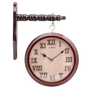 Buy KAISER 12 Inch Double Sided Wall Hanging Station Analog Clock with ...