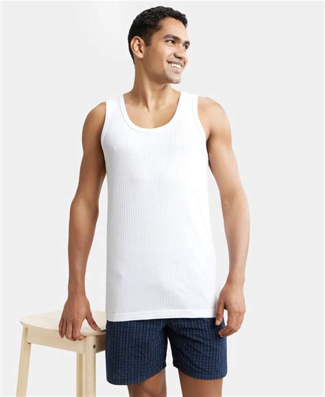 Buy Super Combed Cotton Round Neck Sleeveless Vest - White (Pack of 2 ...