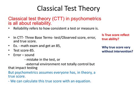 Classical Test Theory (CTT)- By Dr. Jai Singh | PPTX