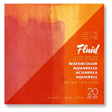 Fluid Watercolor Paper Pad 140lb Cold Press 6" x 6" | Jerry's Artarama