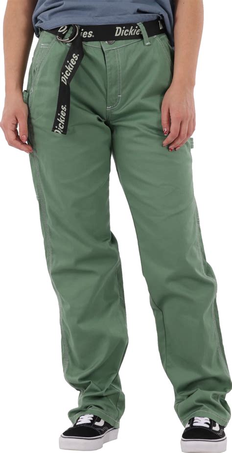 Dickies Women's Contrast Stitch Carpenter Pants - dark ivy | Tactics