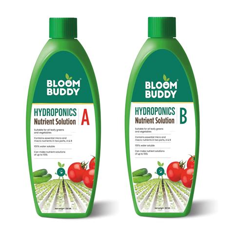 Bloombuddy Complete Hydroponic Nutrient Solution for Plants A&B Formula ...