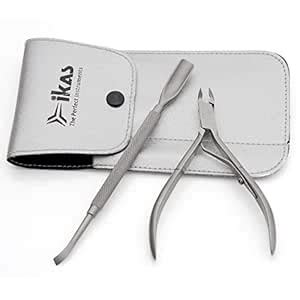 Cuticle Trimmer with Cuticle Pusher Set IKAS - Professional Nail Nipper ...