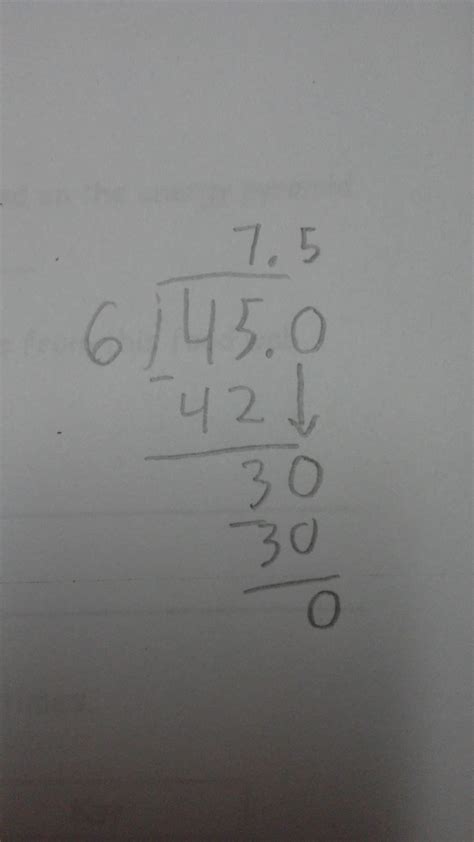 How is 45 divided by 6, 7.5? - brainly.com