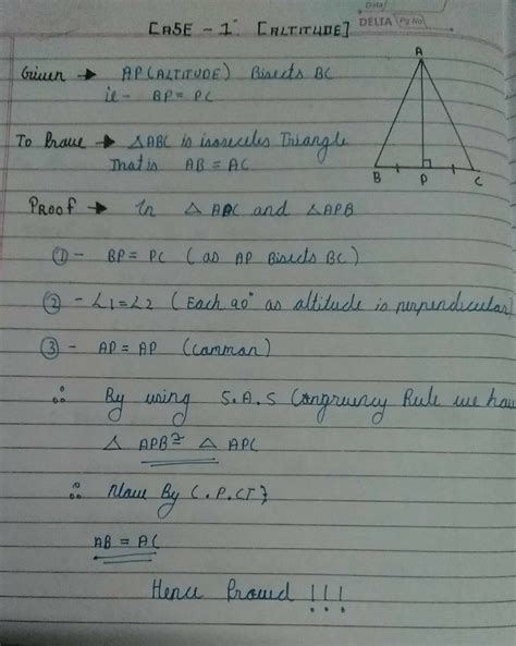 Prove that ABC is an isosceles triangle if any one of the following ...