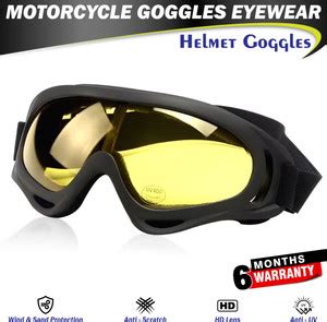 MIKANIX Yellow Anti-UV Eyewear Helmet Goggles for ATV/Dirt Bike ...