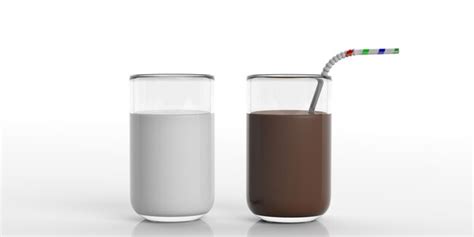 Glasses of milk and choco milk 3d illustration | Premium Photo