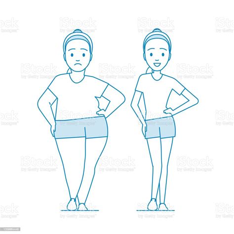 Stages Weight Loss Before And After Stock Illustration - Download Image Now - Adult, Beauty ... - stages of weight loss