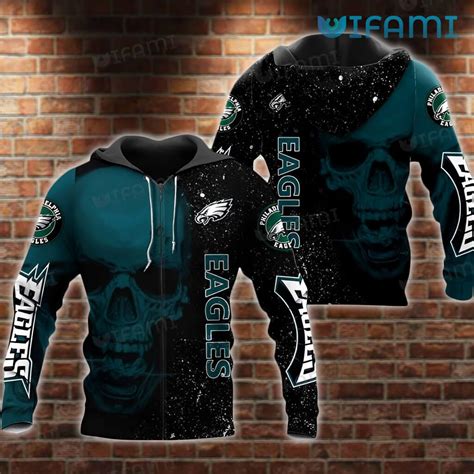 Philadelphia Eagles Hoodie 3D Skull Galaxy Background Logo Philadelphia ...
