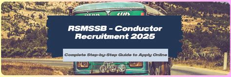 RSMSSB Conductor Recruitment 2025: Apply Online for 500 Vacancies