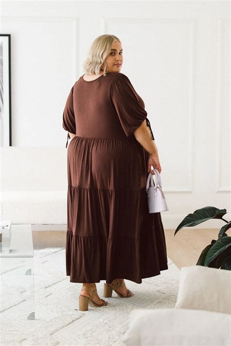 Plus Size Brown Dress - Embrace Elegance & Comfort in Harlow Dress ...